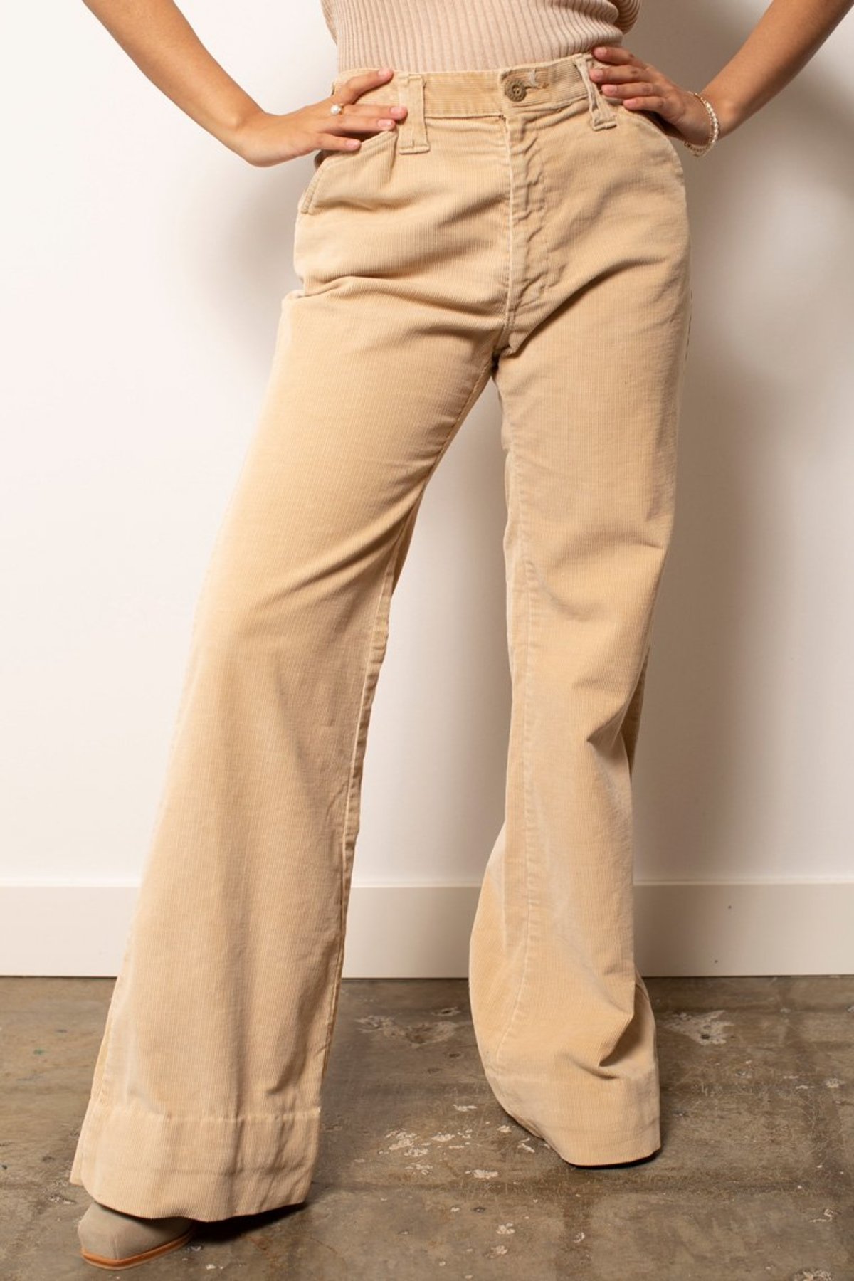 Vintage Corduroy Flares Pants - Tan | Garmentory
