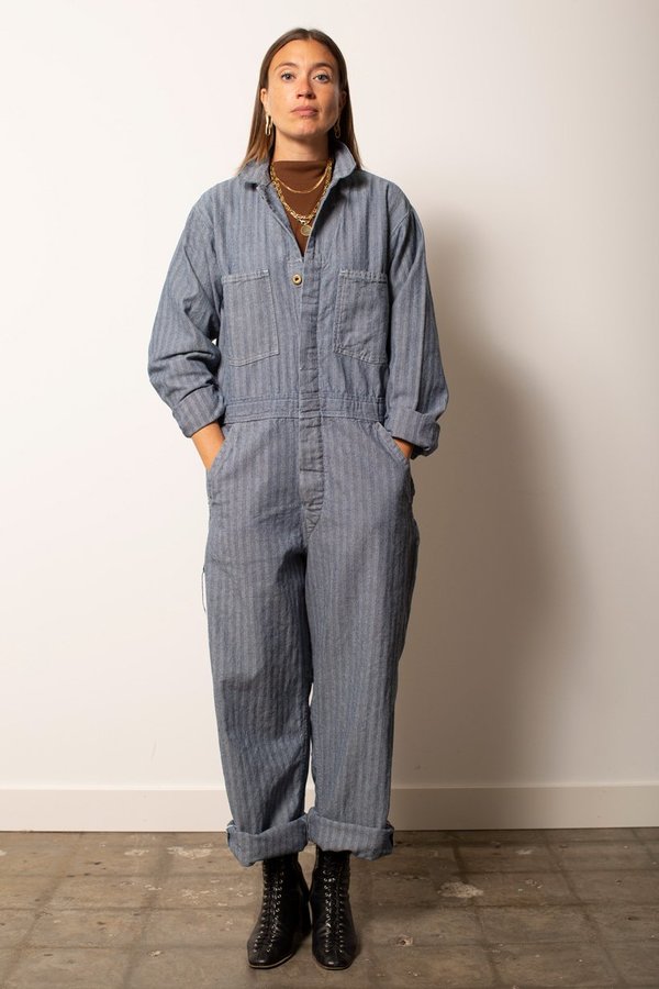 パンツ 60's POWR HOUSE Herringbone Jumpsuit Vintage Dog House Herringbone Denim Coverall Workwear Casual