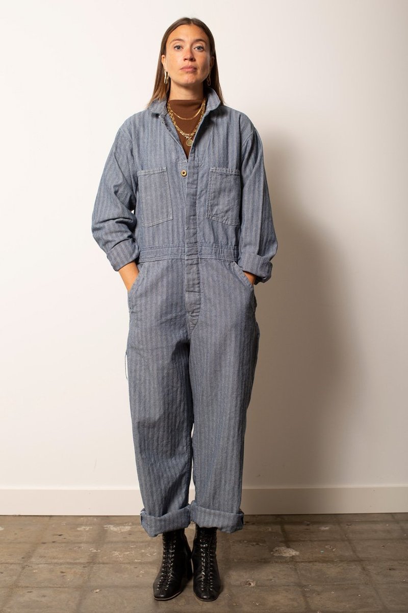 Vintage Herringbone Coveralls - Blue | Garmentory