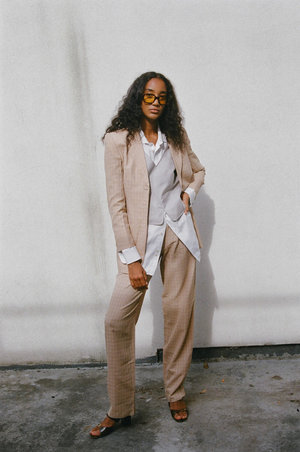 Vintage Giorgio Armani Le Collezioni Check Suit - Beige | Garmentory