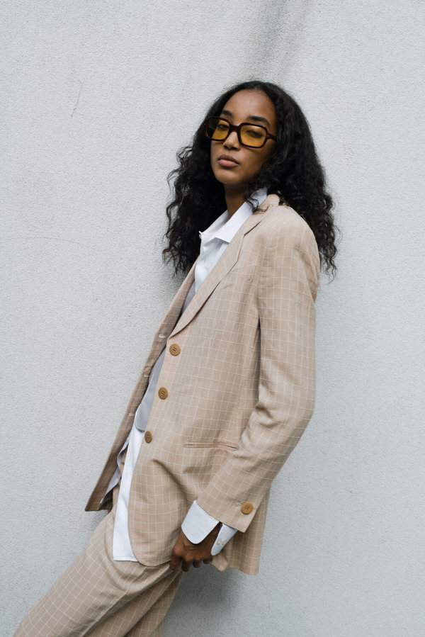 Vintage Giorgio Armani Le Collezioni Check Suit - Beige | Garmentory