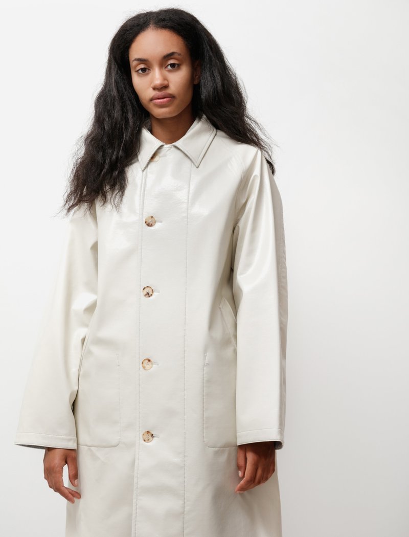 素敵な Wool Auralee Cashmere Gray Top Ivory - Coat Laminate ジャケット・アウター