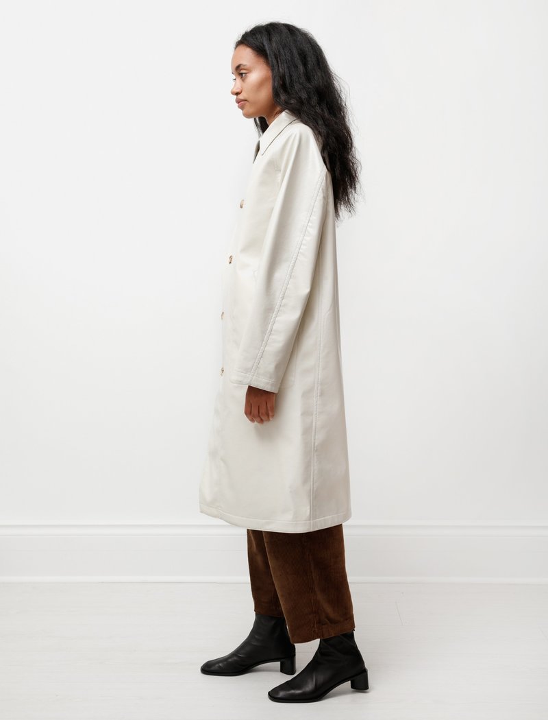 Auralee Wool Cashmere Laminate Coat Ivory Top Gray – Neighbour