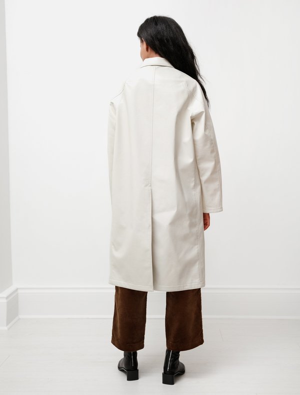 Auralee Wool Cashmere Laminate Coat - Ivory Top Gray