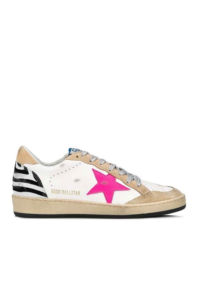 Golden Goose Ball Star Sneakers - Pink/Zebra | Garmentory
