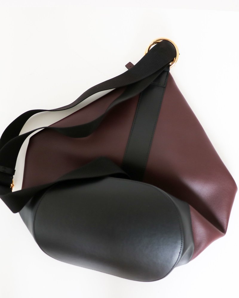 Pre-loved] Marni Leather Shoulder Bag Burgundy Garmentory