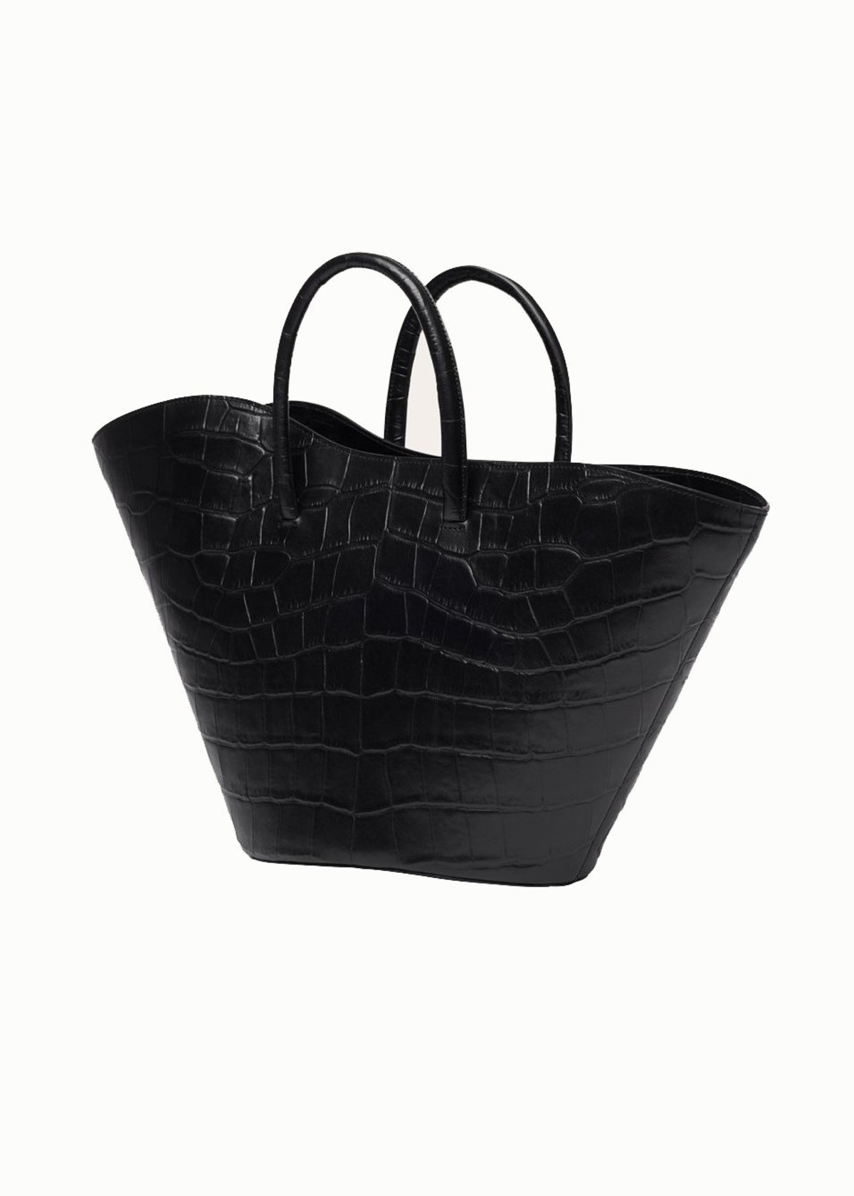 Little Liffner Tulip Medium Tote - Black Croc | Garmentory