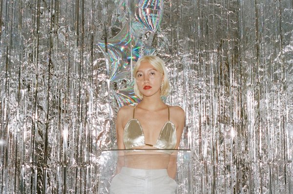 Michons Marigot LEATHER BIKINI TOP - Metallic