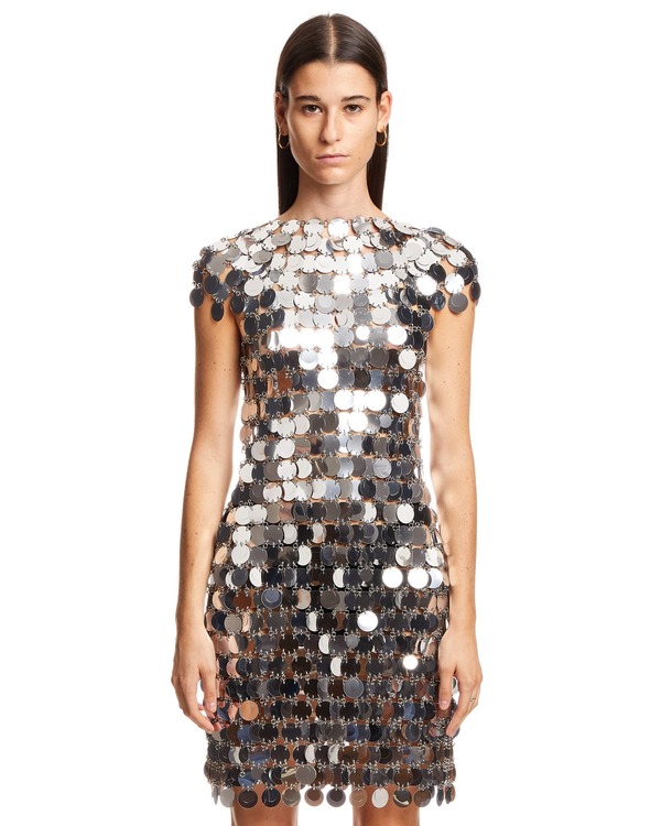 Paco Rabanne Mini Dress with Sequins - Silver | Garmentory