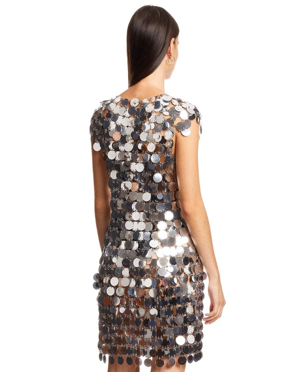 Paco Rabanne Mini Dress with Sequins - Silver | Garmentory