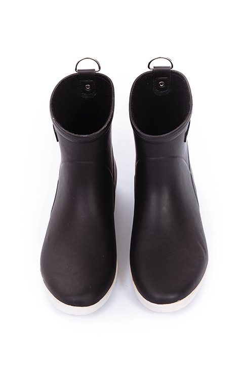 Alice + Whittles Ankle Rain Boot in Black and White Alice + Whittles Ankle Rain Boot in Black and White
