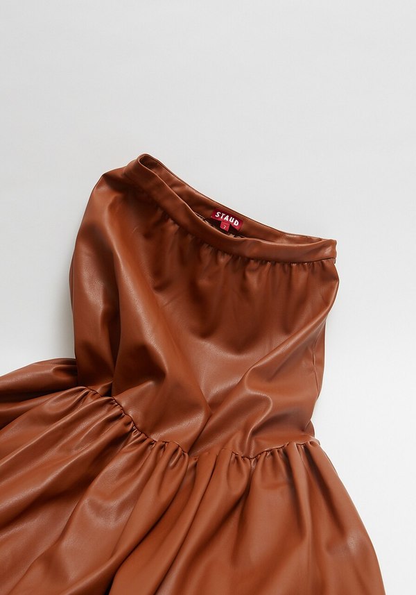 staud faux leather dress Staud Oz Faux Leather Belted Dress