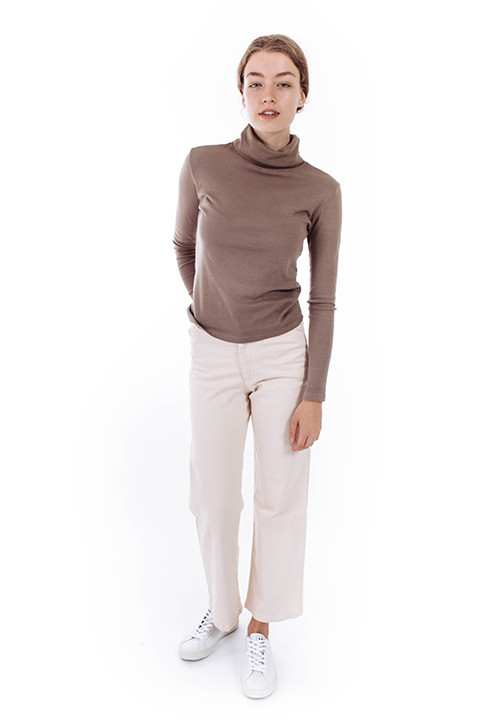 nico nico Earth Rib Turtleneck in Moon nico nico Earth Rib Turtleneck in Moon