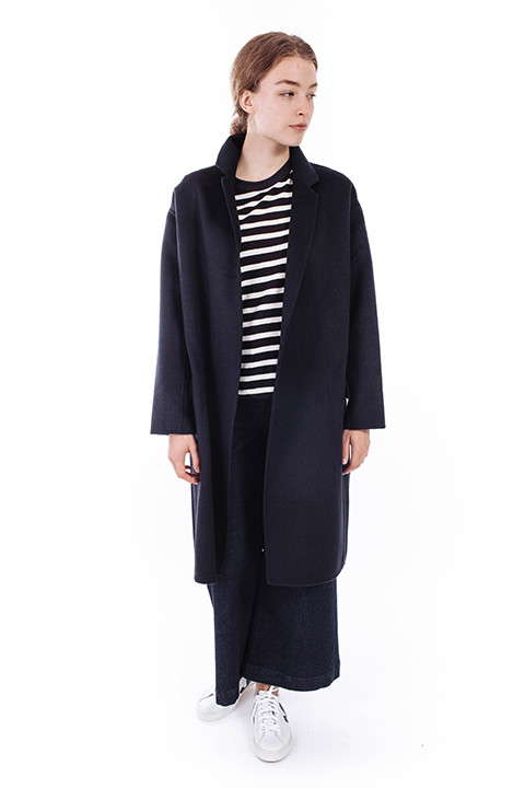 Achro Long Coat in Navy Achro Long Coat in Navy