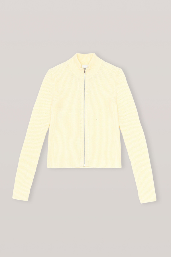 ganni zip cardigan