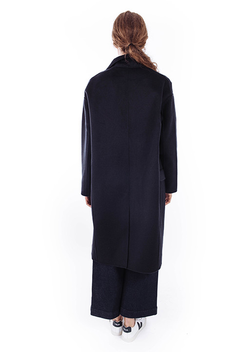 Achro Long Coat in Navy Achro Long Coat in Navy