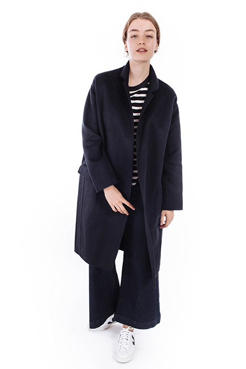 Achro Long Coat in Navy Achro Long Coat in Navy