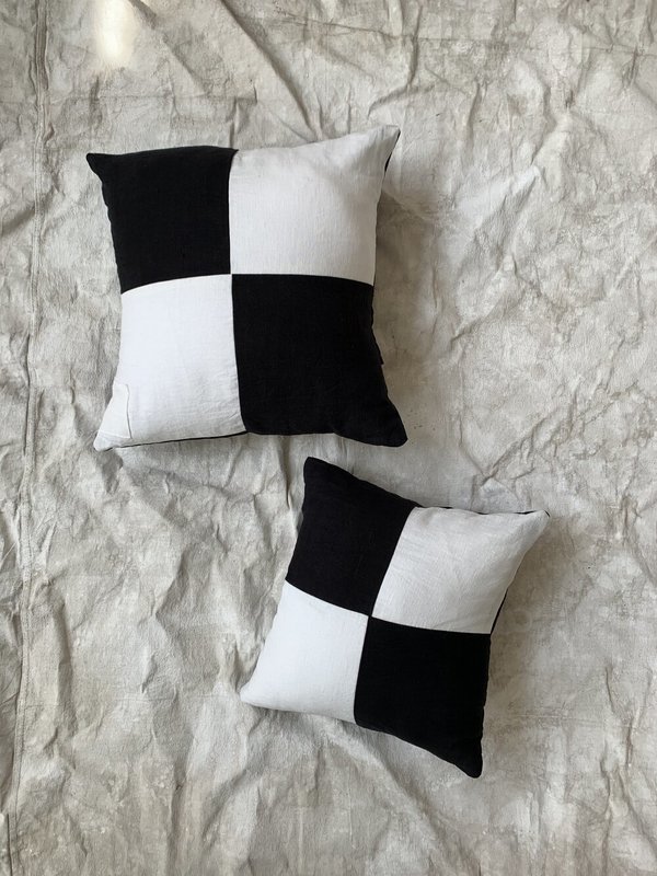 Cuttalossa & Co. Linen Pillows - Black/White Cuttalossa & Co. Linen Pillows - Black/White