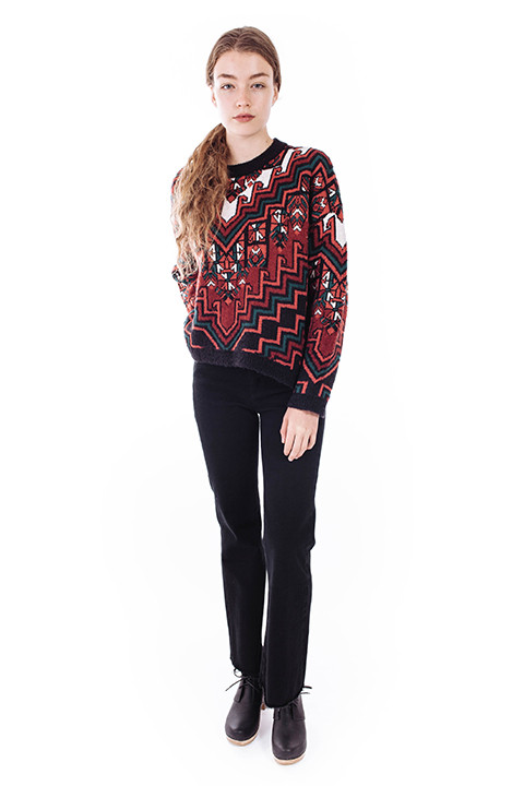 Mara Hoffman Pullover Sweater in Bolnisi Rug Knit Mara Hoffman Pullover Sweater in Bolnisi Rug Knit
