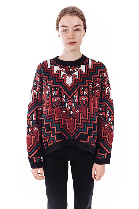 Mara Hoffman Pullover Sweater in Bolnisi Rug Knit Mara Hoffman Pullover Sweater in Bolnisi Rug Knit