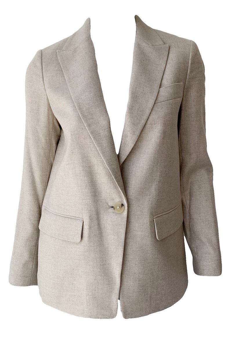 VINCE Wool Flannel Boyfriend Blazer Heather Oatmeal Garmentory