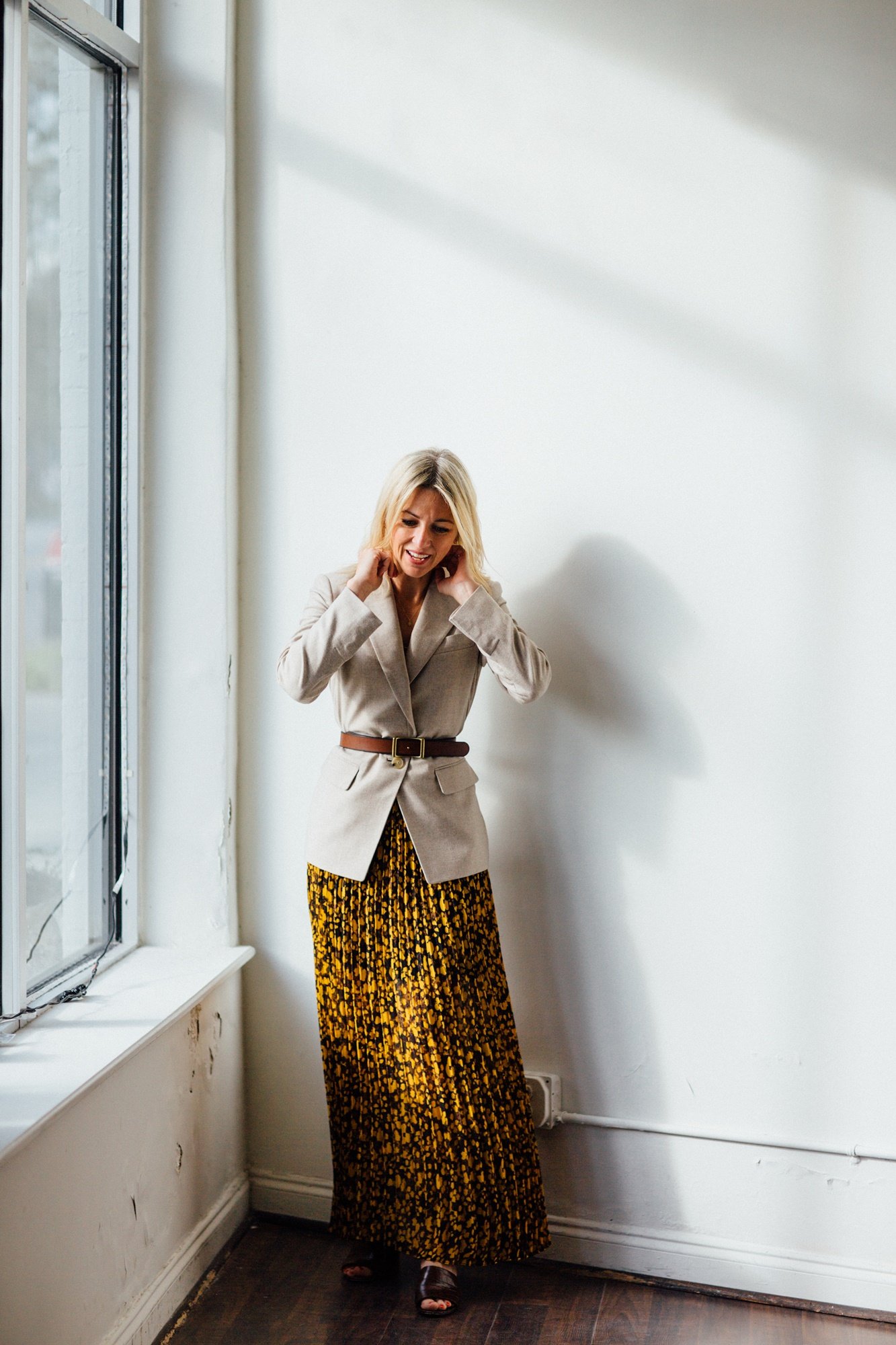 VINCE Wool Flannel Boyfriend Blazer Heather Oatmeal