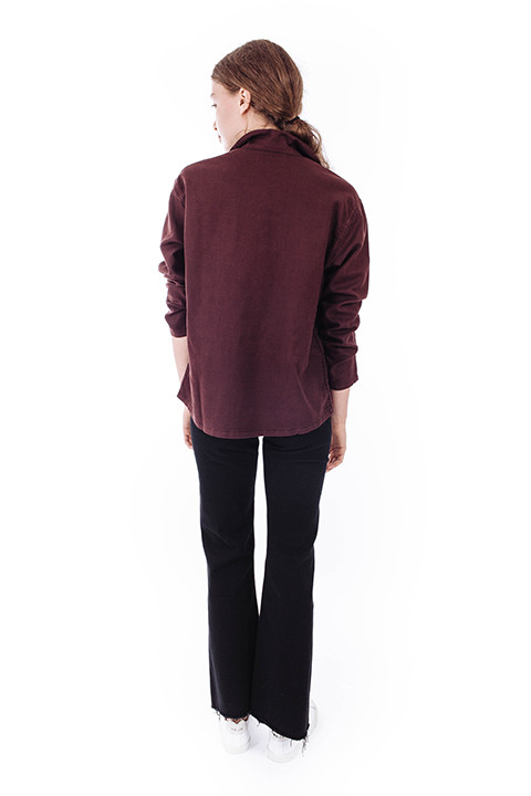 THE GREAT The Army Shirt Jacket in Wine THE GREAT The Army Shirt Jacket in Wine