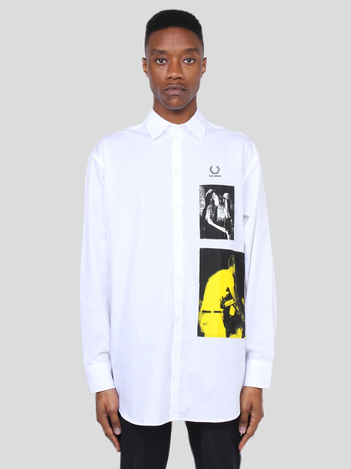 Tシャツ・カットソー RAF SIMONS SS22 LOGO PATCH SHIRT (221-256_100000010) WHITE Raf Simons LOGO PATCH SHIRT (221256) – LOZURI®