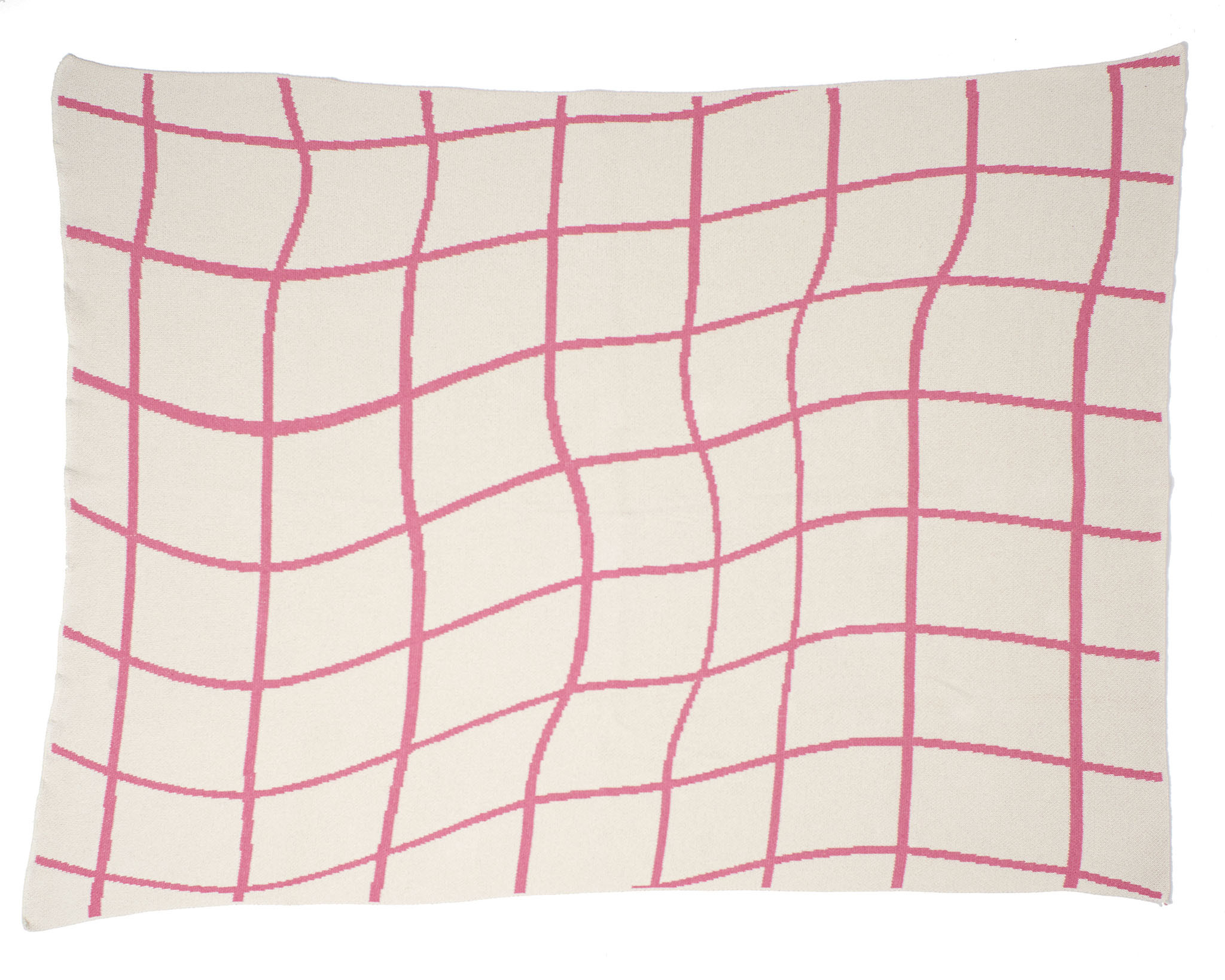 Aelfie Wavy Grid Throw Blanket pink Garmentory