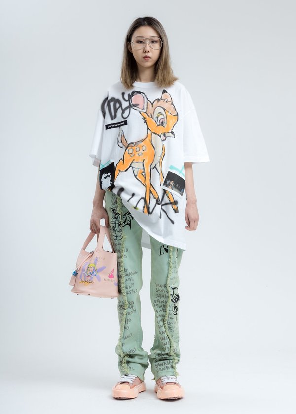 Guernika White Paint Tee Shirt - Bambi | Garmentory