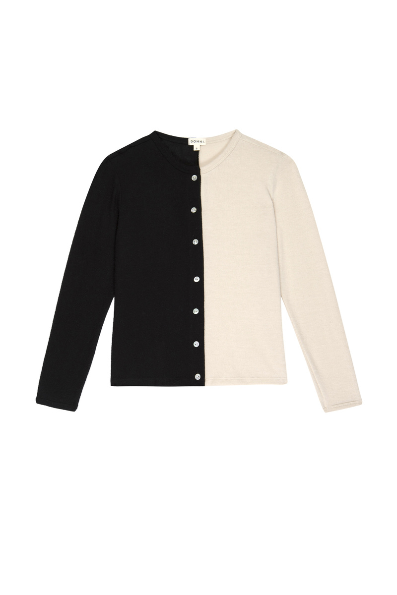 Duo Sweater Cardi Creme/Black Garmentory