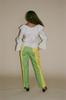 100% SILK Patchwork Cigarette Pant - Sprite - Thumbnail 2