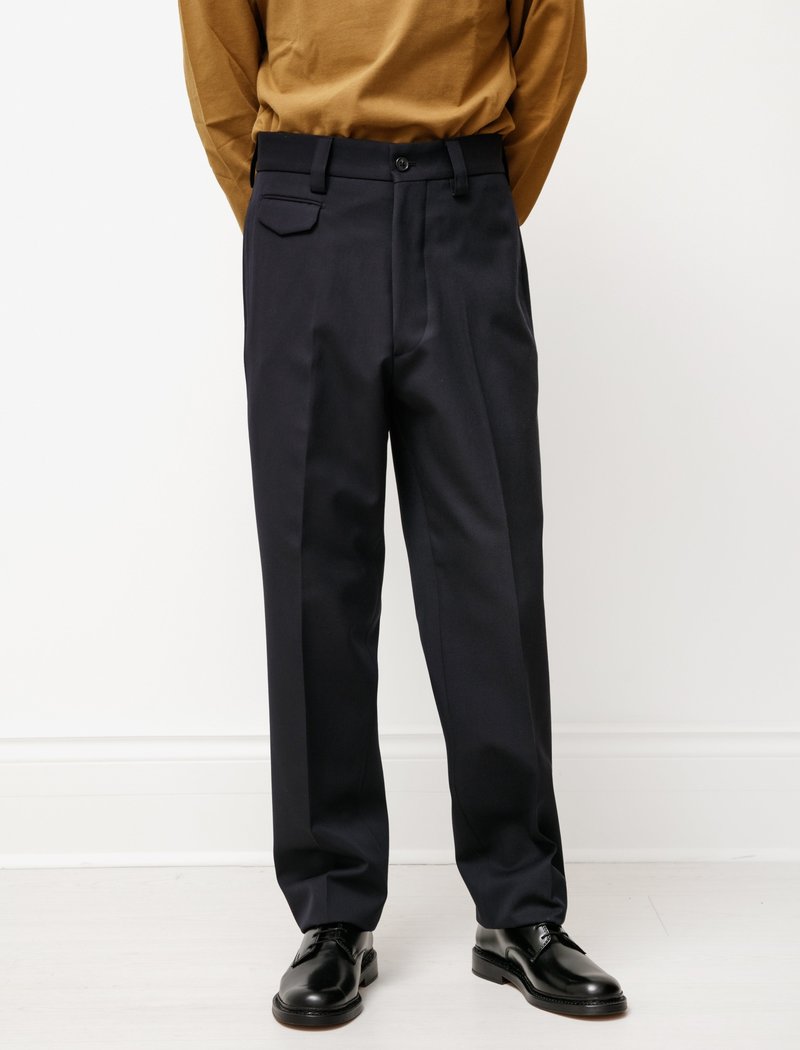 Margaret Howell Ticket Pocket Trouser Wool Cotton - Midnight