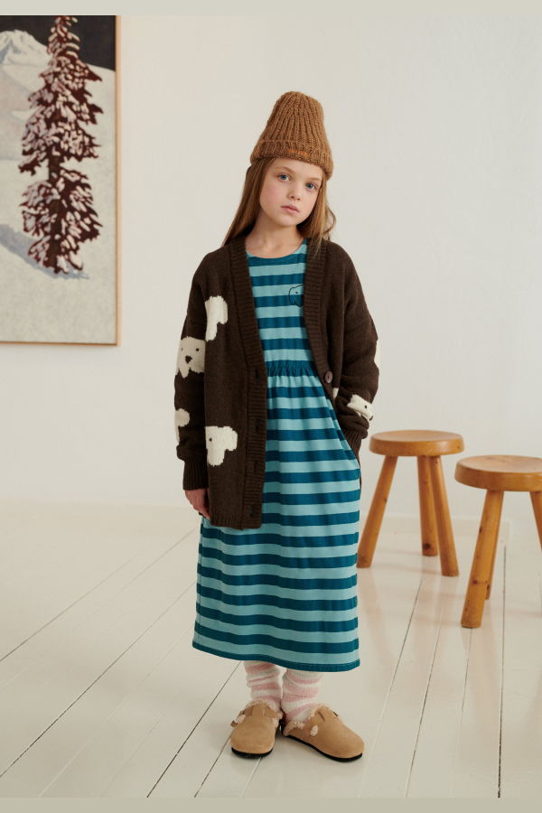 Kids Weekend House Kids Herbert Alpaca Cardigan - Dark Brown
