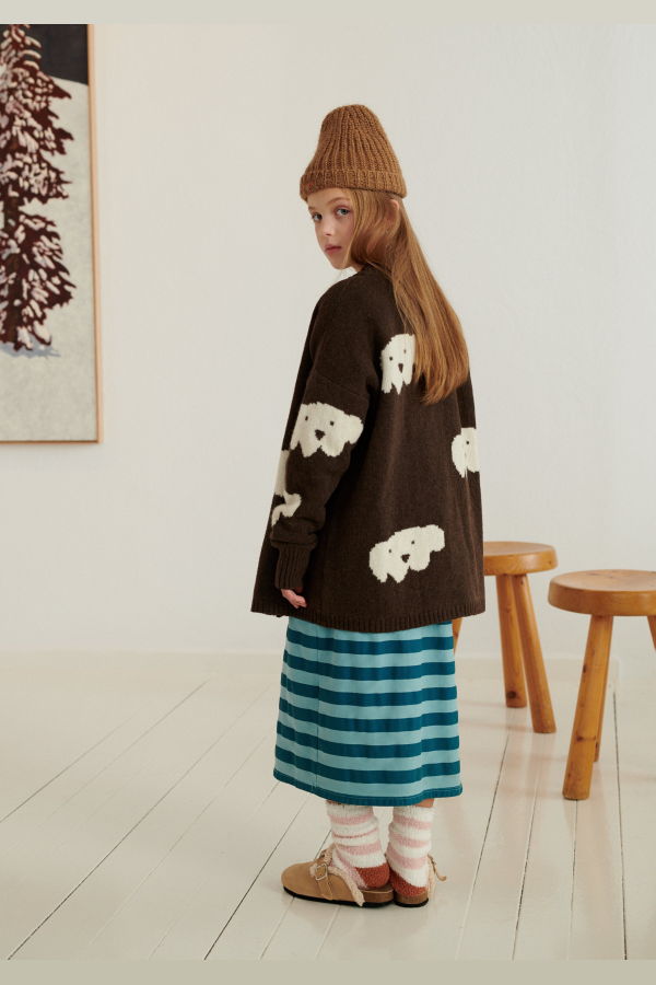 Kids Weekend House Kids Herbert Alpaca Cardigan - Dark Brown