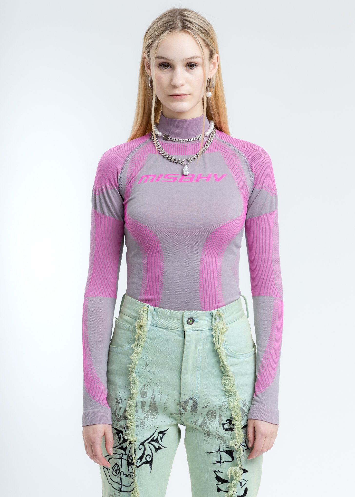 MISBHV Sport Active Classic Long Sleeve - Grey/Neon Pink | Garmentory