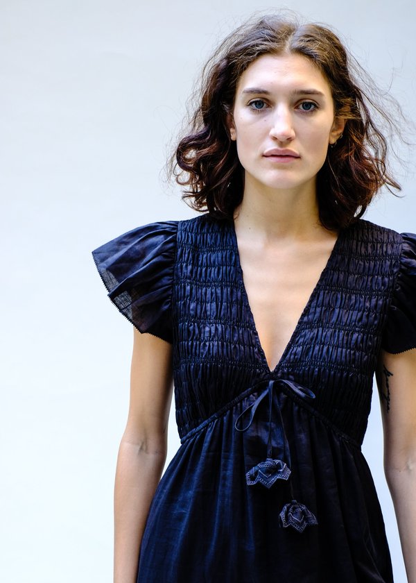 Sea NY Zig Zag Ramie Smocked Maxi Dress | Garmentory