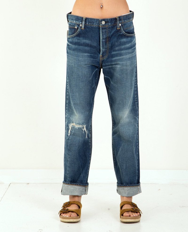 WMV VISVIM Social Sculpture Damaged Jean - Blue | Garmentory