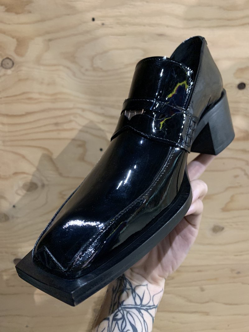 Martine Rose Patent Bagleys High Heel Penny Loafer - Black