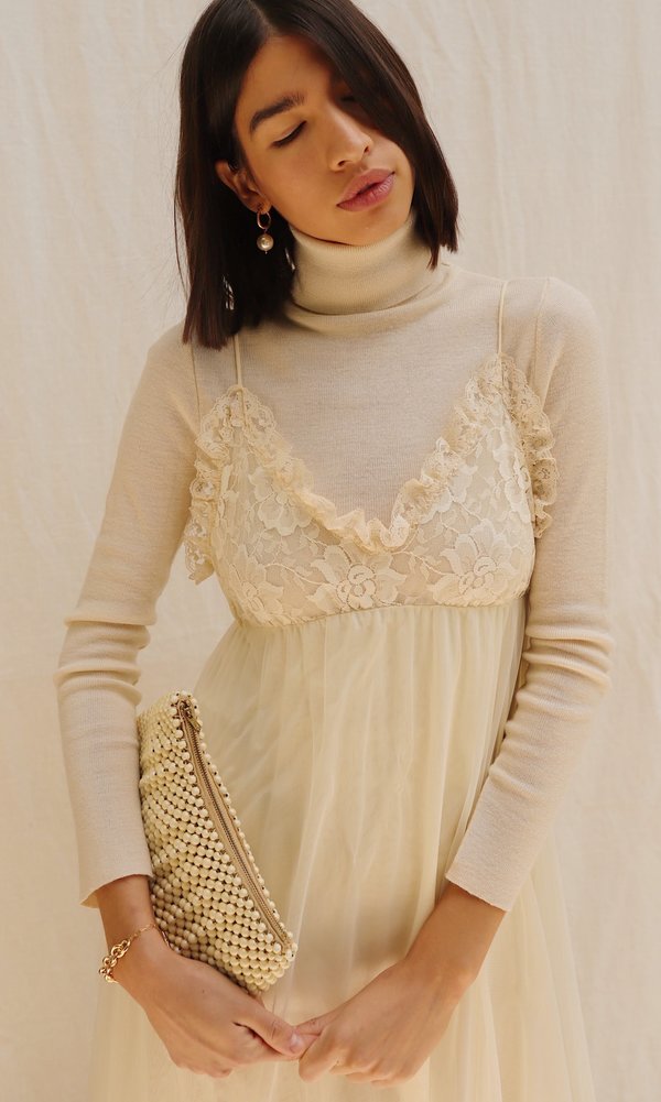 chinese dress ladies 70s French Lace Maxi Dress ~ HANDMADE