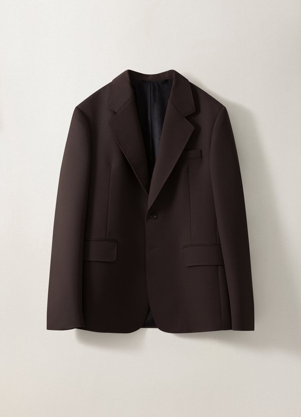 Lemaire Poly-Wool Slim-Fit Single Breasted Jacket - Dark Brown