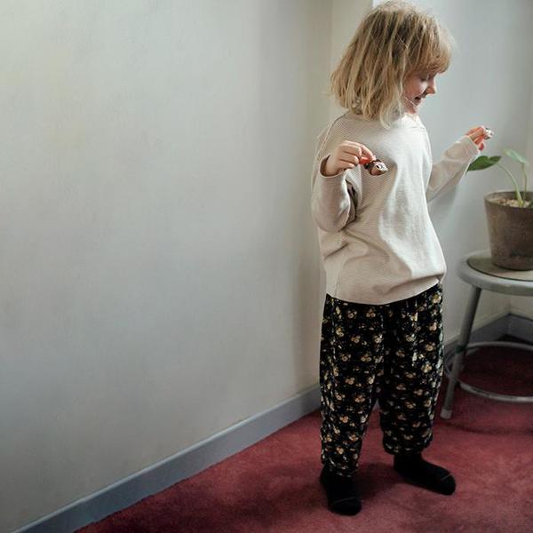 Kids Tambere Romont Corduroy Pants - Black/Floral Print Kids Tambere Romont Corduroy Pants - Black/Floral Print