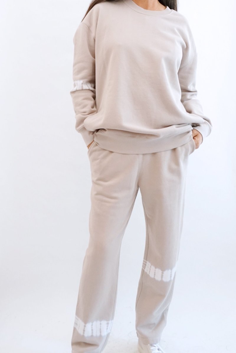 Raquel Allegra Oversized Tie-Dye Sweatshirt Sand