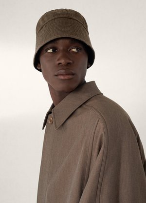 Lemaire Military Wool Navy Bucket Hat - Ocre Brown | Garmentory