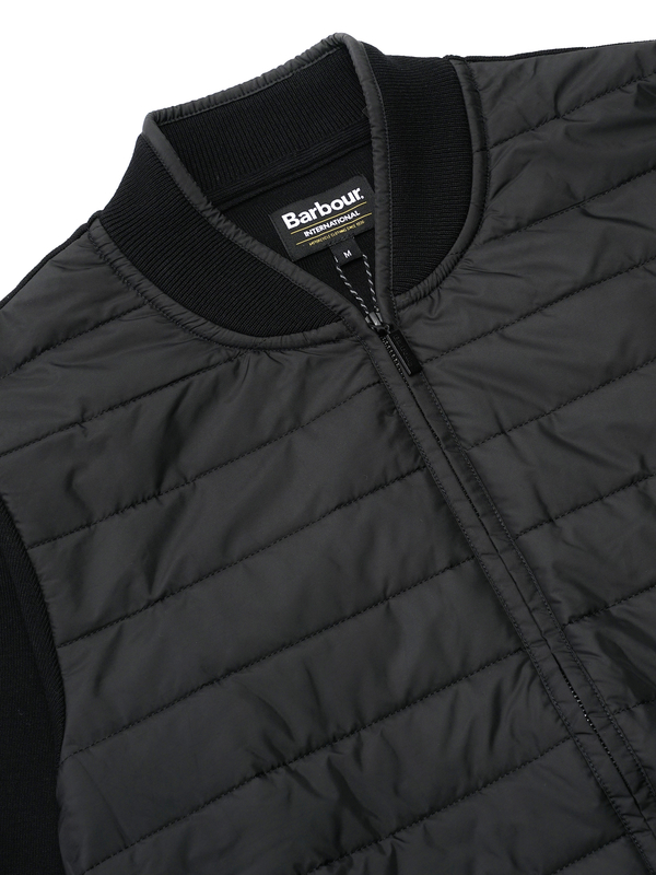 Barbour Essential Barbour International Black Baffle Zip Jacket