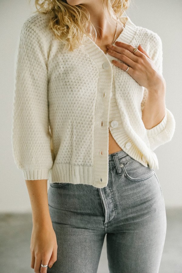 Rue Stiic Joan Cardigan - White | Garmentory
