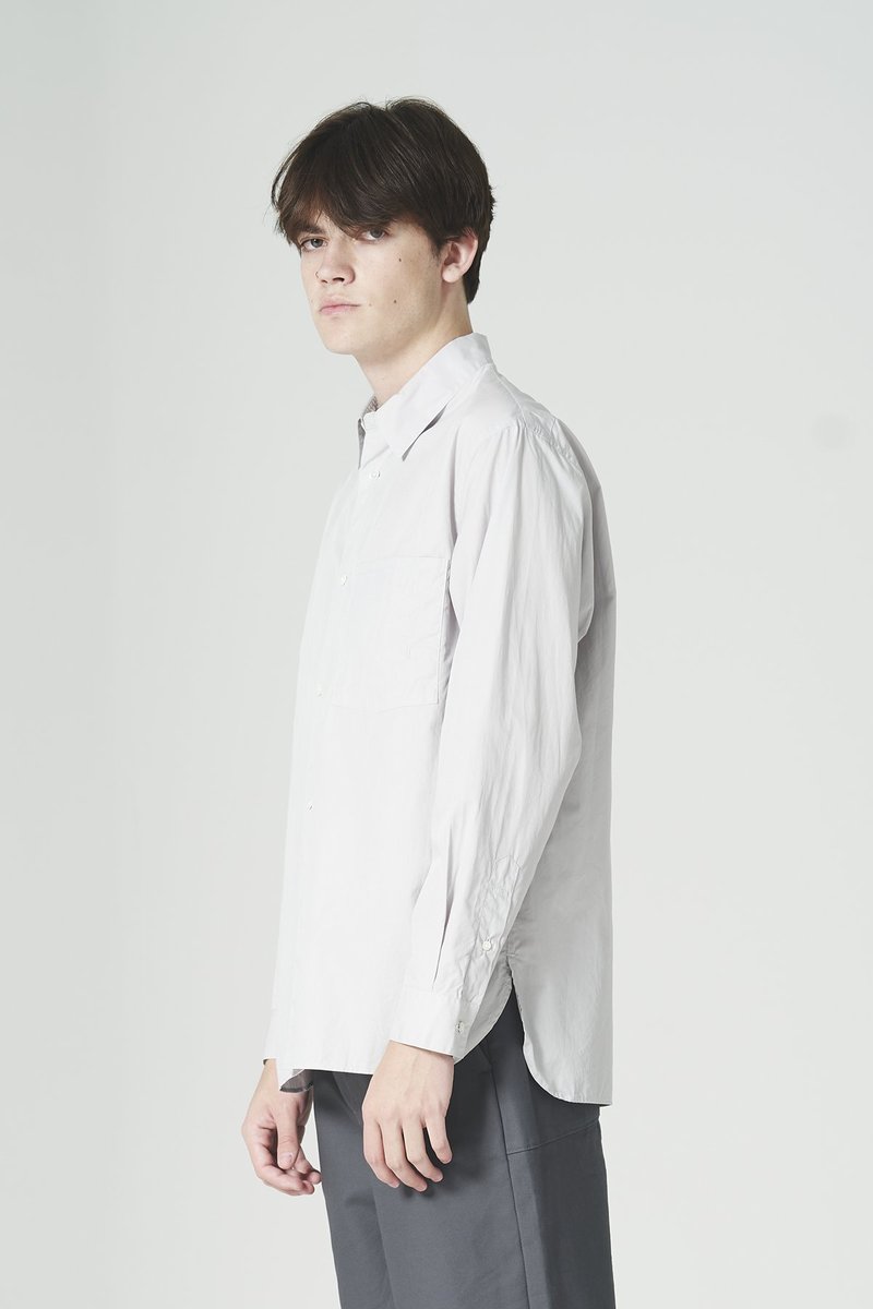 新品【STILL BY HAND 】Regular Collar Shirt Still By Hand Regular Collar Shirt - Light Grey | Garmentory