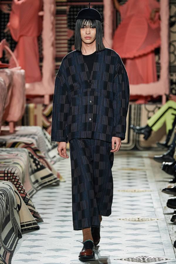 Henrik Vibskov Mirror Jacket - Mixed Blue Checks | Garmentory