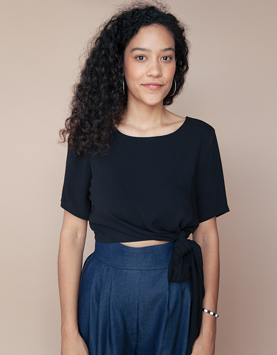Sechung Tie Tee Crepe, Black Sechung Tie Tee Crepe, Black