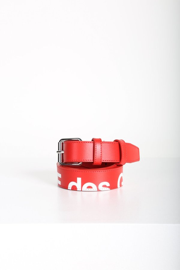 Comme des Garçons HUGE LOGO BELT - RED | Garmentory